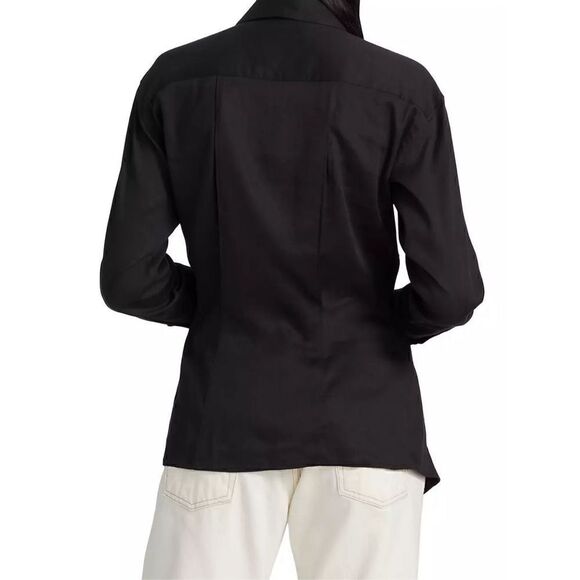 Frame Arie Linen-Blend Shirt in Black NWT Size XS - Picture 4 of 10